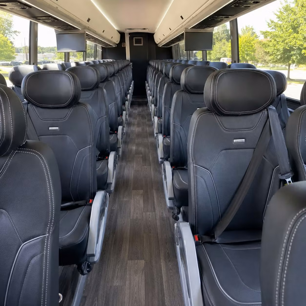 56 passenger charter bus inside